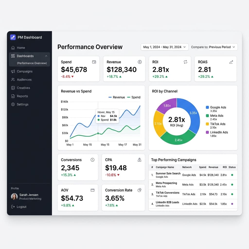 Performance Overview Dashboard - Boost ROI with Expert Performance Marketing Services